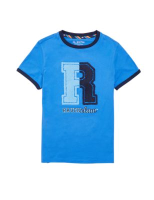 Boys,Unisex,Girls M&S Collection Harry Potter™ Pure Cotton House T-Shirt (2-16 Yrs) - Blue