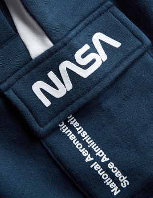 

M&S Collection Shorts mit hohem Baumwollanteil und NASA™-Motiv (6-16 J.) - Navy, Navy