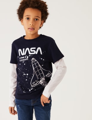 

Boys M&S Collection Pure Cotton NASA Foil Rocket Top (6-16 Yrs) - Navy Mix, Navy Mix