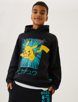 

M&S Collection Hoodie mit hohem Baumwollanteil und Pokémon™-Motiv (6-16 J.) - Black, Black