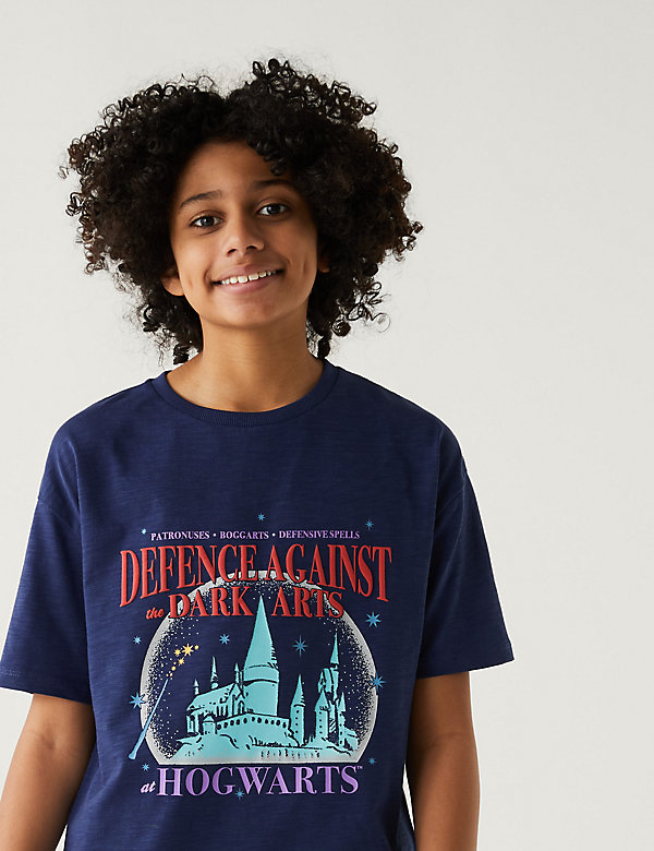 T-Shirt aus reiner Baumwolle mit Harry Potter™ Dark Arts-Motiv (6–16 Jahre) - AT