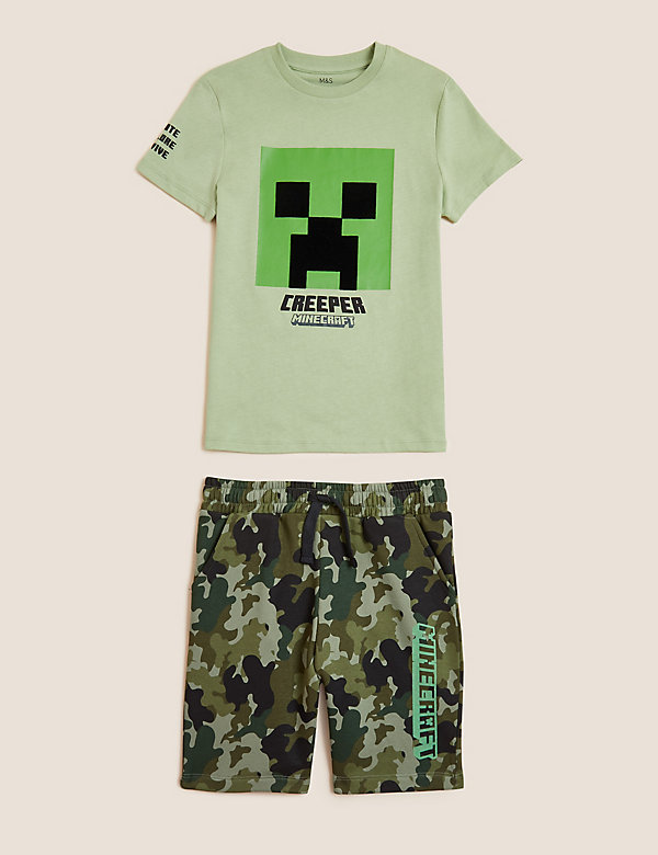 Pure Cotton Minecraft™ Top & Bottom Outfit (6-16 Yrs)