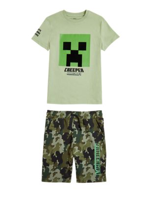 

Boys M&S Collection Pure Cotton Minecraft™ Top & Bottom Outfit (6-16 Yrs) - Khaki Mix, Khaki Mix