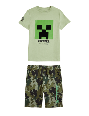 

Boys M&S Collection Pure Cotton Minecraft™ Top & Bottom Outfit (6-16 Yrs) - Khaki Mix, Khaki Mix