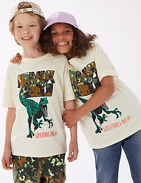 T-shirt 100&nbsp;% coton à motif Jurassic World™ (du 6 au 16&nbsp;ans)