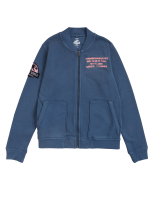 

Boys M&S Collection Pure Cotton Jurassic World™ Bomber Jacket (6-16 Yrs) - Blue Mix, Blue Mix