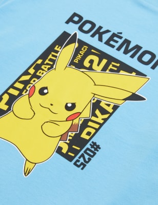 

M&S Collection Oberteil aus reiner Baumwolle mit Pokémon™-Motiv (6-16 J.) - Bright Blue, Bright Blue