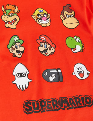 

Boys M&S Collection Pure Cotton Super Mario T-Shirt (6-16 Yrs) - Red Mix, Red Mix