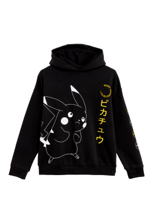 

M&S Collection Sudadera con capucha de algodón de Pokémon™ (6-16 años) - Black Mix, Black Mix