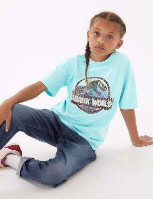 

Boys,Unisex,Girls M&S Collection Jurassic World™ Pure Cotton T-Shirt (6-16 Yrs) - Turquoise Mix, Turquoise Mix