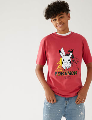 

Boys M&S Collection Pure Cotton Pokémon™ T-Shirt (6-16 Yrs) - Red Mix, Red Mix