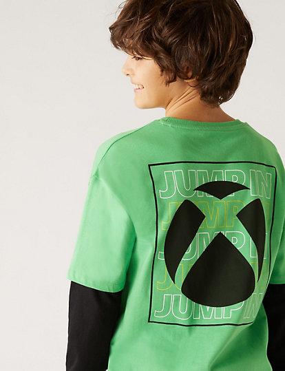 Pure Cotton Xbox™ Mock Sleeve Top