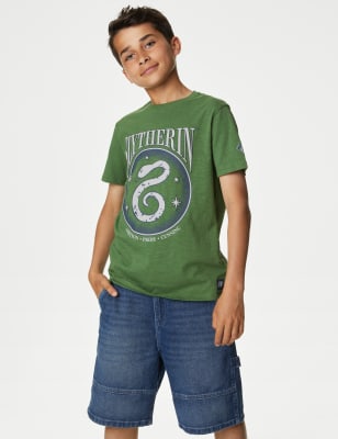 

Boys M&S Collection Pure Cotton Harry Potter™ Slytherin T-Shirt (6-16 Yrs) - Green, Green