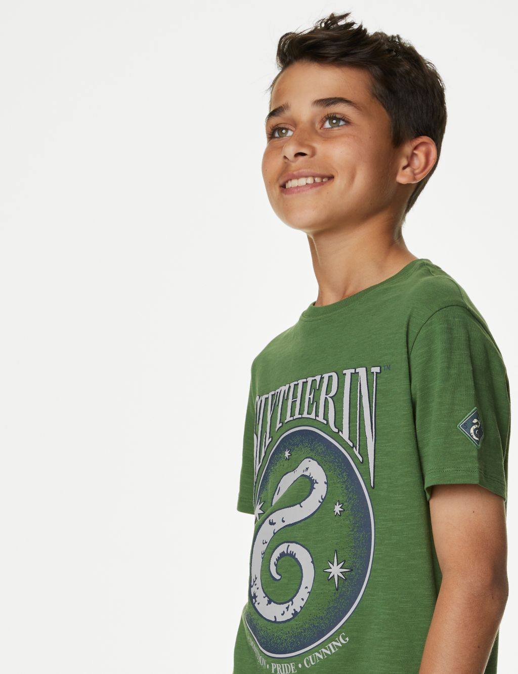 Pure Cotton Harry Potter™ Slytherin T-Shirt (6-16 Yrs) image 2