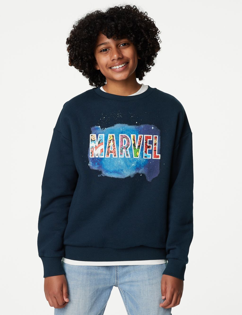Cotton Rich Marvel™ Sweatshirt (6-16 Yrs) image 1