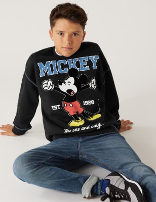

Boys M&S Collection Cotton Rich Mickey Mouse™ Sweatshirt (6-16 Yrs) - Black Mix, Black Mix