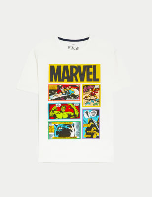 

Boys M&S Collection Cotton Rich Marvel Comics™ T-Shirt (6 - 16 Yrs) - White, White