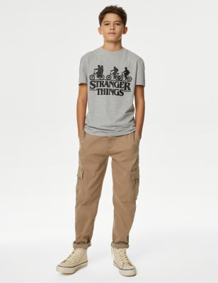 

M&S Collection T-Shirt mit hohem Baumwollanteil mit Stranger Things™-Muster (6-16 J.) - Grey, Grey