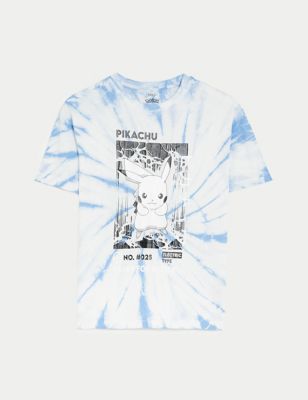

Boys M&S Collection Pure Cotton Pokémon™ Tie Dye T-Shirt (6-16 Yrs) - Blue Mix, Blue Mix