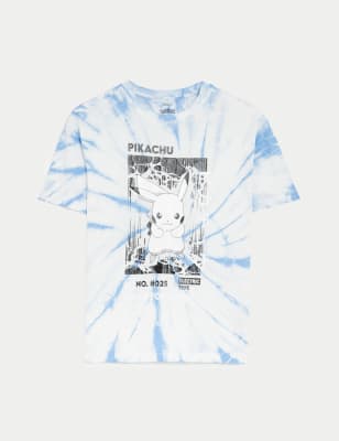 

Boys M&S Collection Pure Cotton Pokémon™ Tie Dye T-Shirt (6-16 Yrs) - Blue Mix, Blue Mix