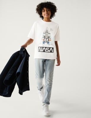 

Boys M&S Collection Pure Cotton NASA™ T-Shirt (6-16 Yrs) - White Mix, White Mix