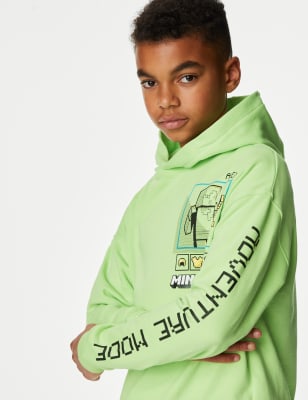 

M&S Collection Sudadera con capucha de algodón de Minecraft™ (6-16 años) - Green, Green