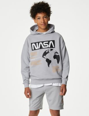 

Boys M&S Collection Cotton Rich NASA™ Hoodie (6-16 Yrs) - Light Grey, Light Grey
