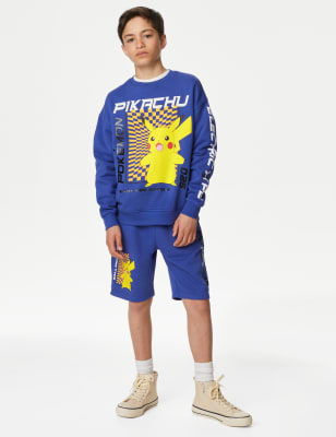 

M&S Collection Shorts mit hohem Bauwollanteil und Pokemon™-Motiv (6-16 Jahre) - Blue, Blue