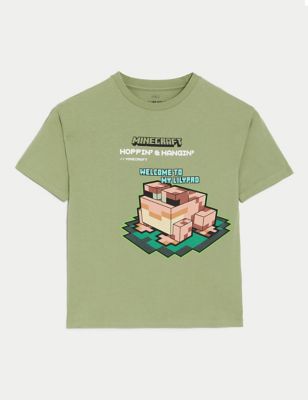 

Boys M&S Collection Pure Cotton Minecraft™ Frog T-Shirt (6-16 Yrs) - Green, Green