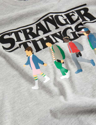 

M&S Collection Camiseta de algodón de Stranger Things™ (6-16 años) - Grey Marl, Grey Marl