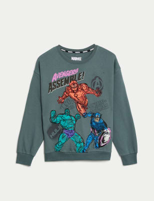 

Boys M&S Collection Cotton Rich Marvel™ Sweatshirt (6-16 Yrs) - Green, Green
