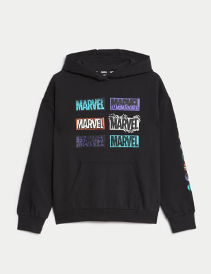 

Boys M&S Collection Cotton Rich Marvel™ Hoodie (6-16 Yrs) - Dark Grey, Dark Grey