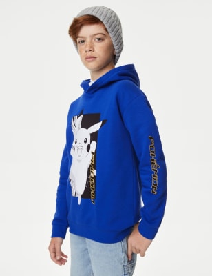 

Boys M&S Collection Cotton Rich Pokémon™ Hoodie (6-16 Yrs) - Blue, Blue