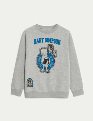 

M&S Collection Sweatshirt mit hohem Baumwollanteil und The Simpsons™-Motiv (6-16 J.) - Grey, Grey