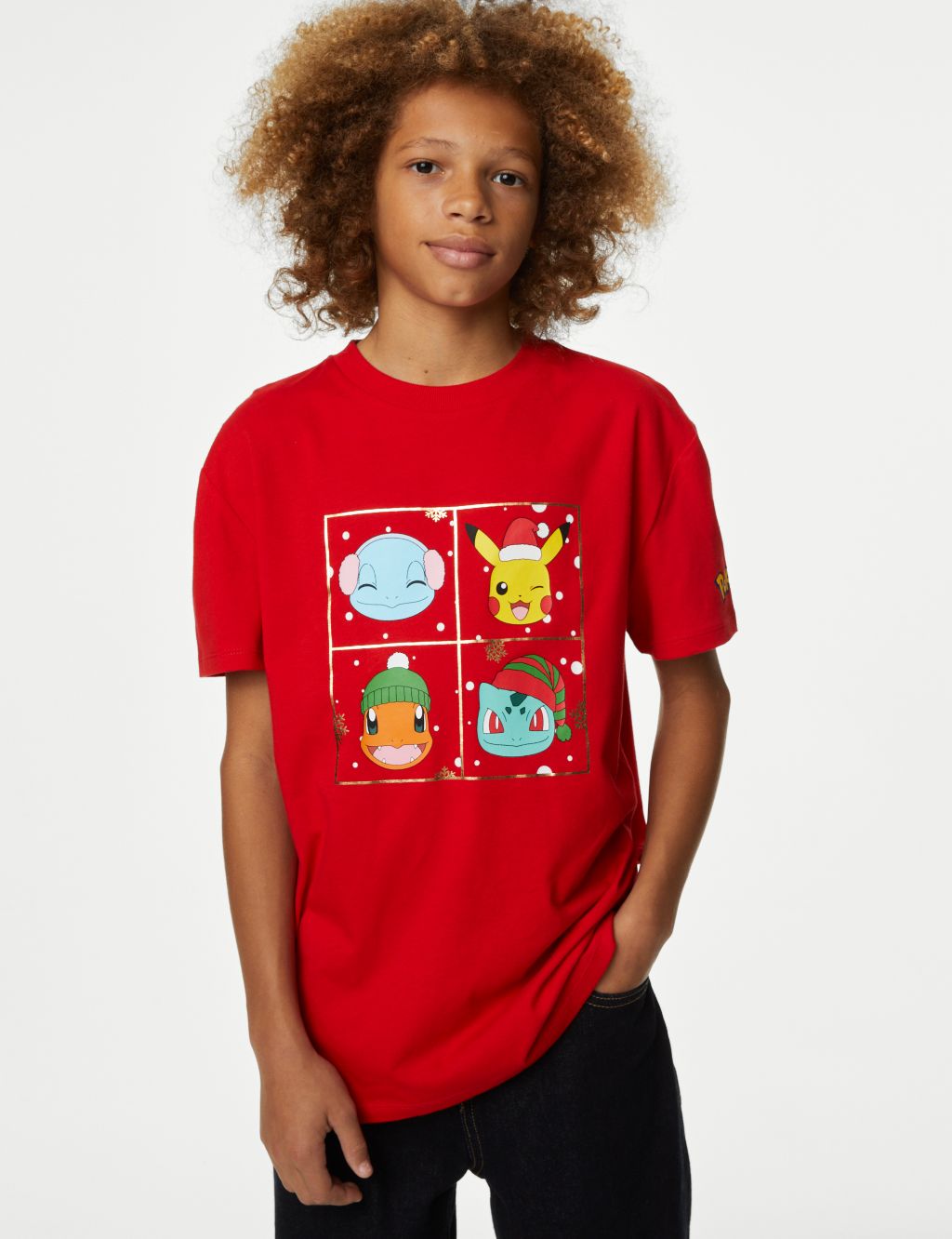 Pure Cotton Pokémon™ Christmas T-Shirt (6-16 Yrs) image 1