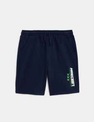 

Boys M&S Collection Cotton Rich Minecraft™ Shorts (6-16 Yrs) - Navy, Navy