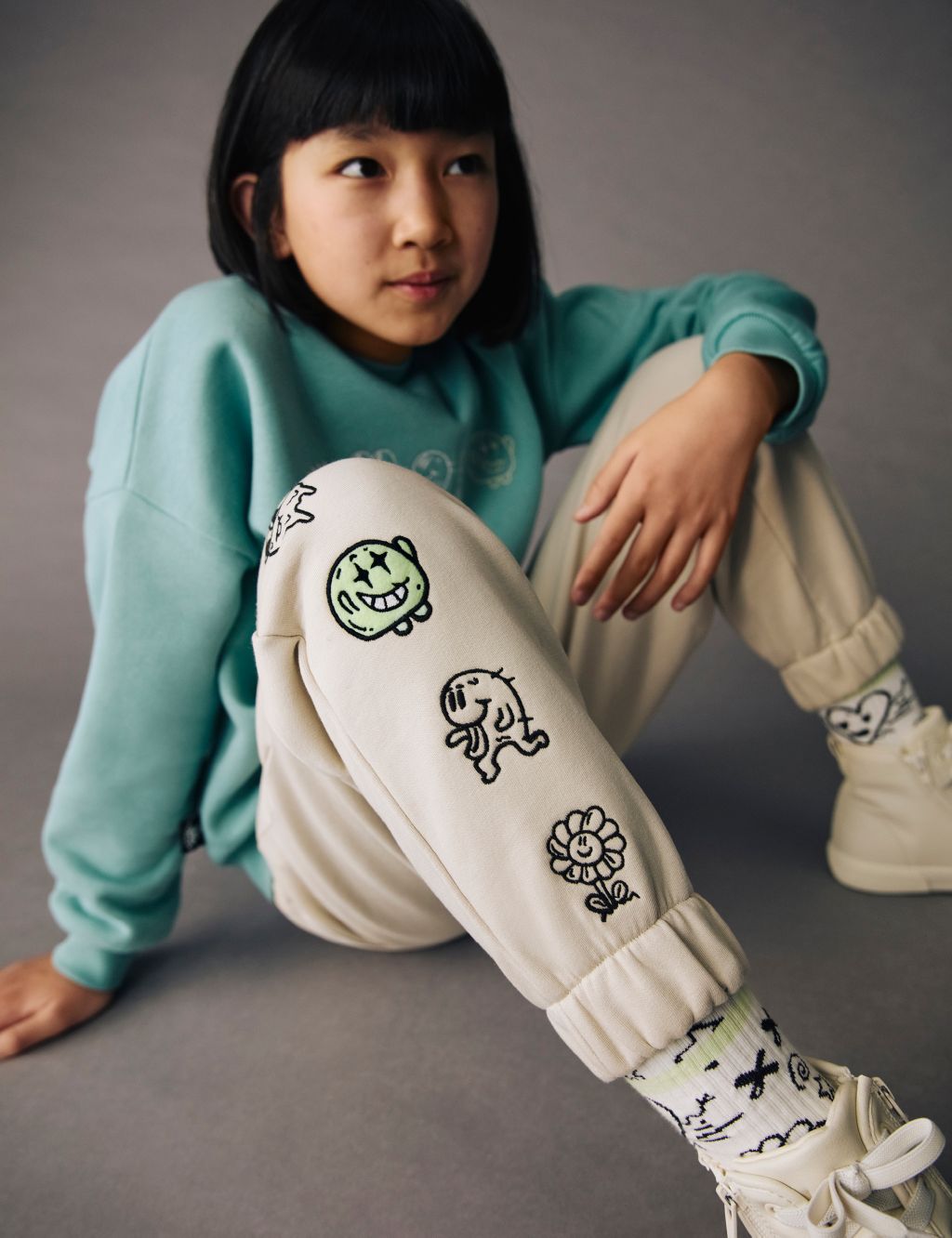 Cotton Rich Embroidered Joggers (6-16 Yrs)
