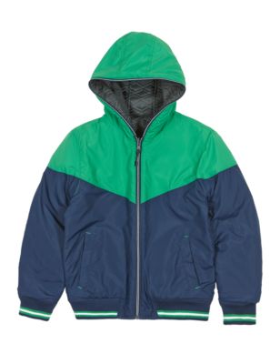 Hooded Reversible Bomber Jacket with Stormwear™ (5-14 Years) | M&S