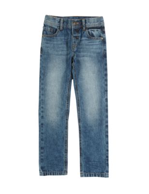 Pure Cotton Adjustable Waist Jeans (1-7 Years) | M&S