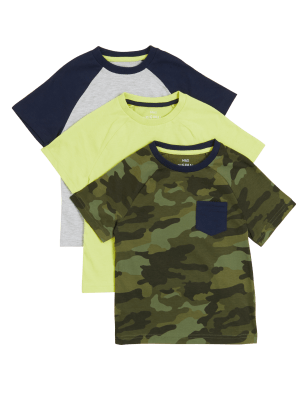 

M&S Collection 3er-Pack T-Shirts mit hohem Baumwollanteil (2-7 J.) - Multi, Multi