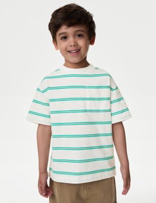

Boys M&S Collection Pure Cotton Striped T-Shirt (2-8 Yrs) - Green Mix, Green Mix
