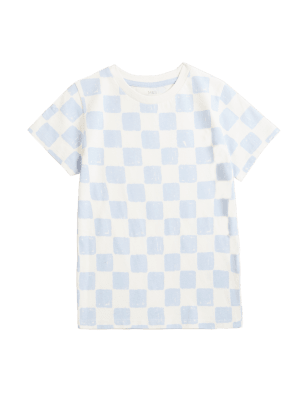 

Boys M&S Collection Pure Cotton Checkerboard T-Shirt (2-7 Yrs) - Blue Mix, Blue Mix