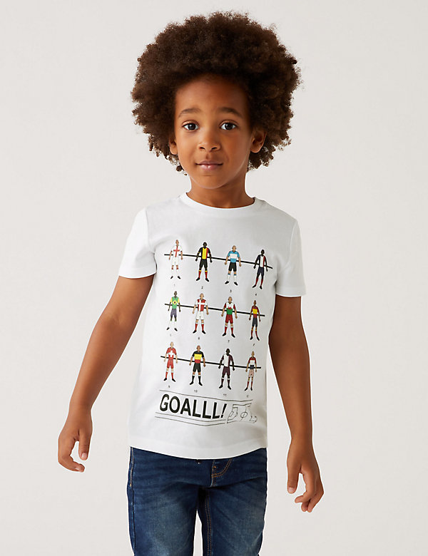 T-Shirt με print ποδόσφαιρο από 100% βαμβάκι (2-7 ετών) - GR
