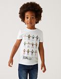 T-Shirt με print ποδόσφαιρο από 100% βαμβάκι (2-7 ετών)