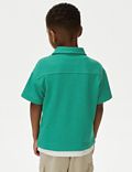 Pure Cotton Textured Jersey Polo Shirt (2-8 Yrs)