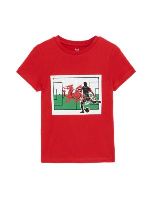 

Boys M&S Collection Pure Cotton Wales Football T-Shirt (2-7 Yrs) - Chilli, Chilli