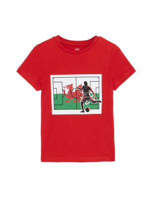 

Boys M&S Collection Pure Cotton Wales Football T-Shirt (2-7 Yrs) - Chilli, Chilli