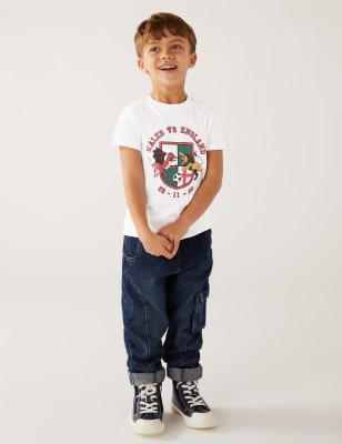 

Boys M&S Collection Pure Cotton Football Print T-Shirt (2-7 Yrs) - Multi, Multi
