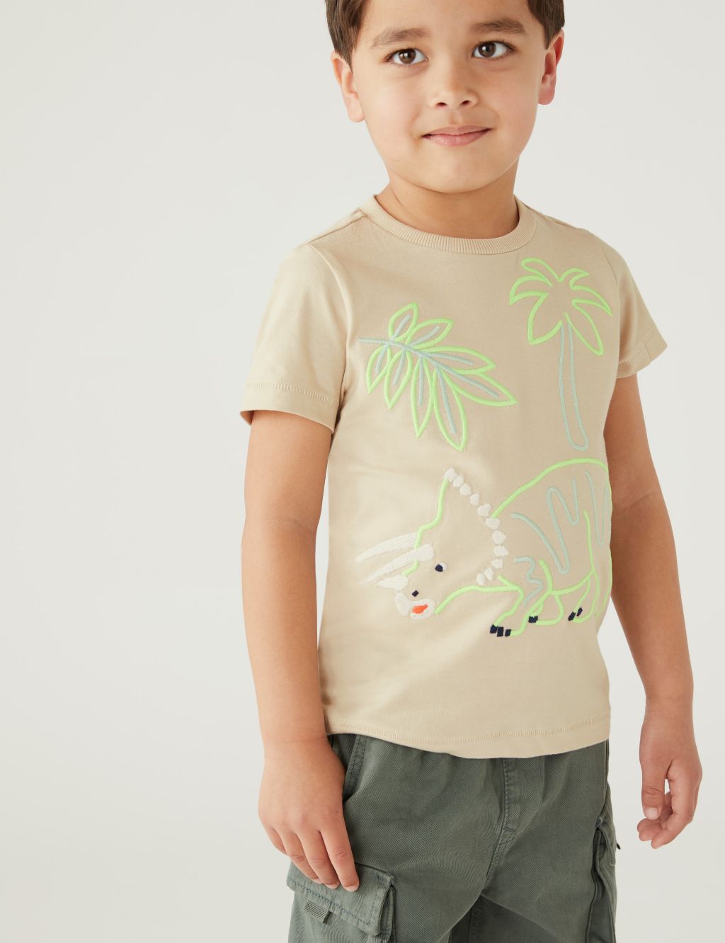 Pure Cotton Dinosaur T-Shirt (2 - 8 Yrs) image 2
