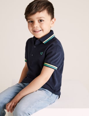 Polo 100 % coton à motif dinosaure (du 2 au 7 ans) - Navy